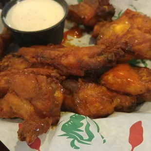 Smoked wings with buffalo sauce