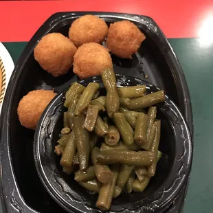 Green beans and hush puppies