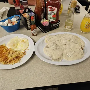 two plates of food on a table