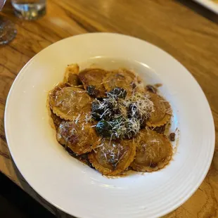 Seasonal ravioli with wagyu and Brussels sprouts