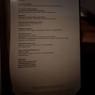 menu