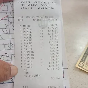 Our bill $141.00 plus I left a $10 tip because it wasnt her fault. (I HOPE)