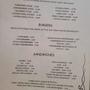 Lunch and Dinner menu