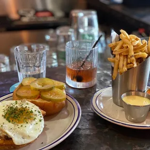 two plates of food on a table