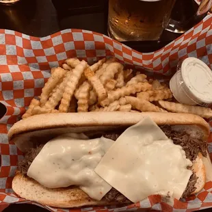 Shredded beef sandwich coupled with perfect fries. Delicious!!! I think it was the Friday night special.