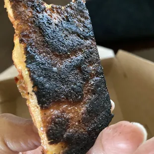 Burnt pizza