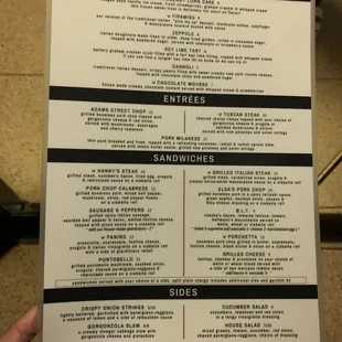 menu