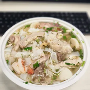 Hanoi&apos;s Special Wonton Noodle Soup. Huge portion for a to go order!