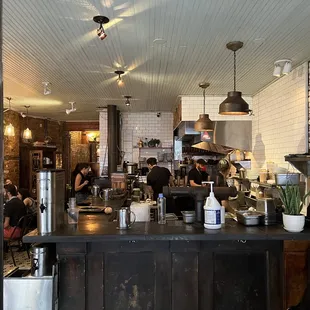 the kitchen and dining area