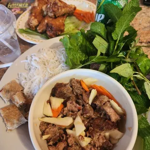 Bun Cha Hanoi Nem Cua Be. AMAZING! I was sharing w/my 6yo so had cut up the fat patties &amp; pickled veggies b4 I remembered to take a pic!