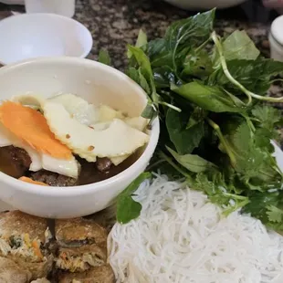 there's lots of good food here but this here in the picture is  Bun Cha, just like in Vietnam but better with bigger proportions.