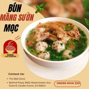 Bún sườn mọc măng khô