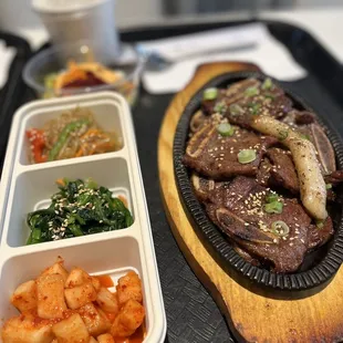 a tray of food on a table