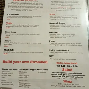 Hanover pizza menu