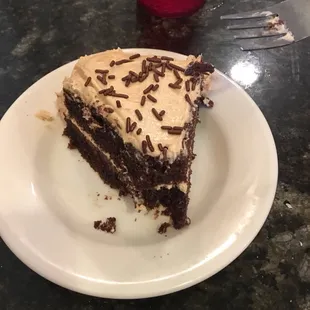 a slice of cake on a plate