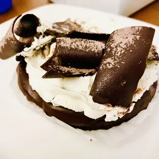 Flourless chocolate cake. So good. Light and fluffy, and not too sweet.