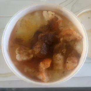 Small size shrimp and grits