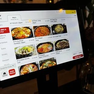Table ordering tablet