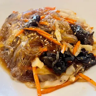 So delicious!  This is their japchae!  Not pictured is their Korean corn- soooo good!