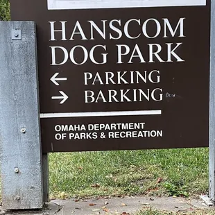 Sign at the park entrance