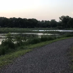 North trail, gravel on east side.