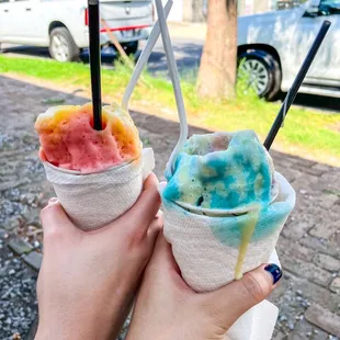 nectar cream + ice cream cream &amp; nectar cream + blueberry cream (Instagram: a diningwithkels)