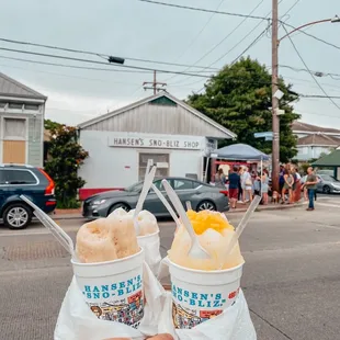 two cups of ice cream
