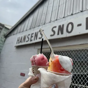two ice cream cones