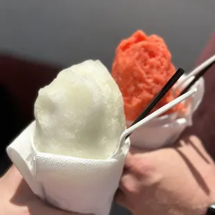 Satsuma (left) peaches and cream (right)