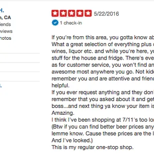 a review of a customer