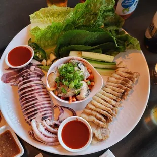 Squid oyster and pork belly