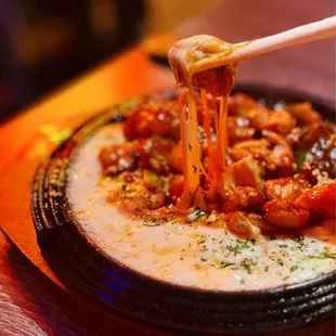 Spicy chicken with mozzarella