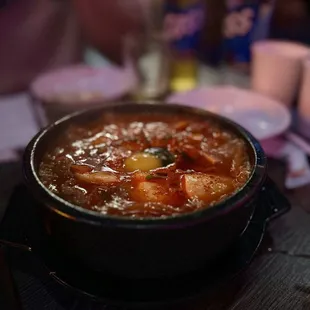 Beef soft tofu jjigae
