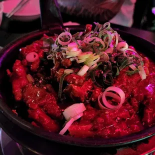 a bowl of food on a table
