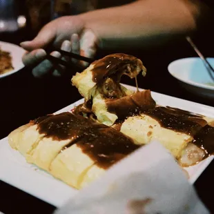 a plate of food on a table