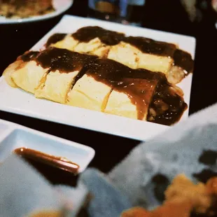 a plate of food on a table