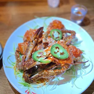 Raw marinated crab