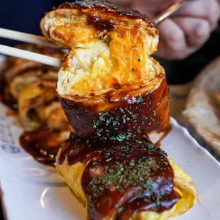 Savory cheddar cheese rolled omelette