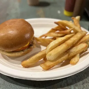 Wow! Bring your appetite for these big burgers and huge fries!