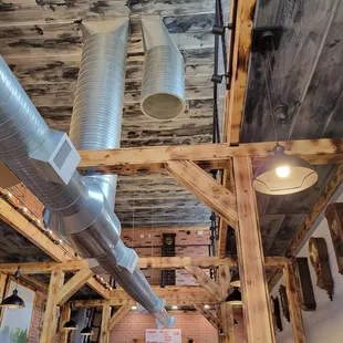 the ceiling of the restaurant