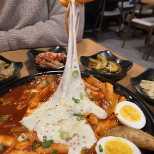 Tteokbokki with cheese added