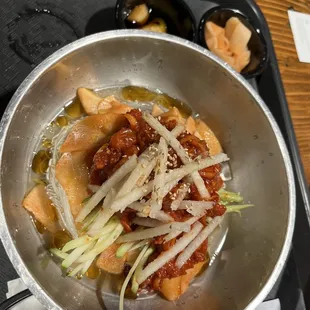 Naengmyeon with raw fish. Great fish!! Very meaty.