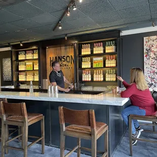 Inside the second floor tasting room at the Hanson of Sonoma Tasting Room at Hanson Gallery in Sausalito.