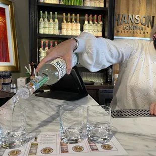 Pouring our Habanero expression at the Hanson of Sonoma Tasting Room at Hanson Gallery in Sausalito.