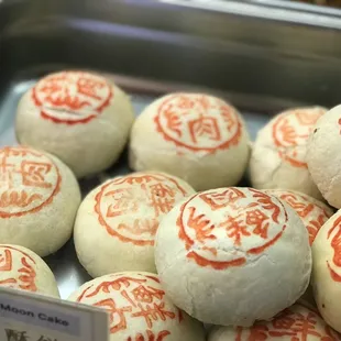 a tray of chinese pastries