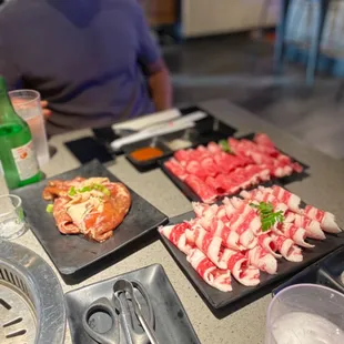 Bulgogi, brisket and beef belly