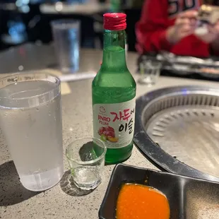 Flavored soju.