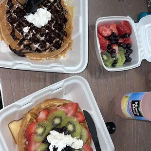 waffles, food