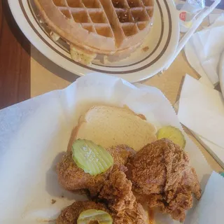 Chicken Fried Chicken and Waffle Combination