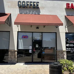 Right outside, would be nice to have some outdoor seating!